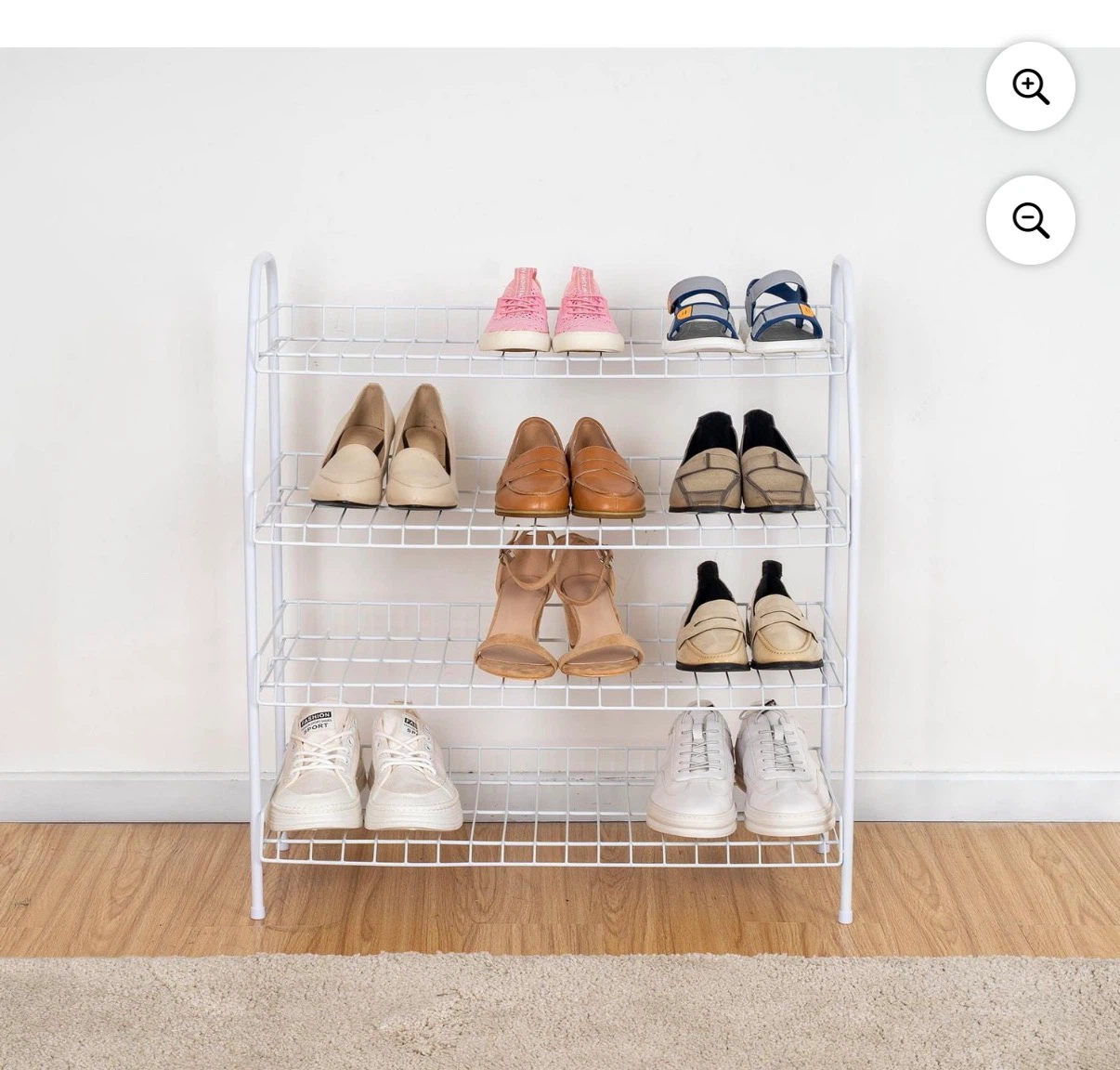 Mainstays 4-Tier White Metal Shoe Rack - photo 3