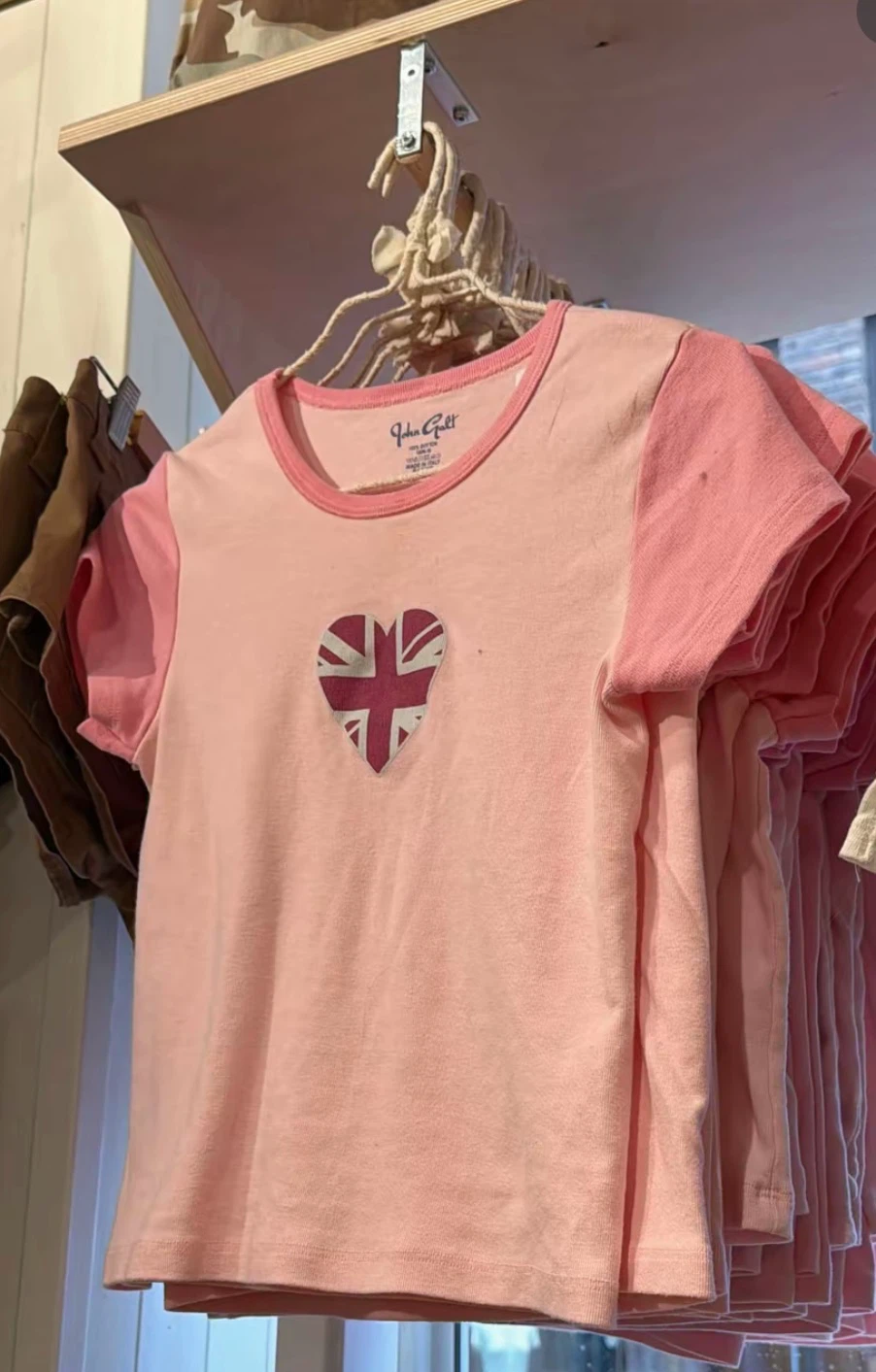 Brandy Melville Union Jack Heart Graphic Crop T-shirt