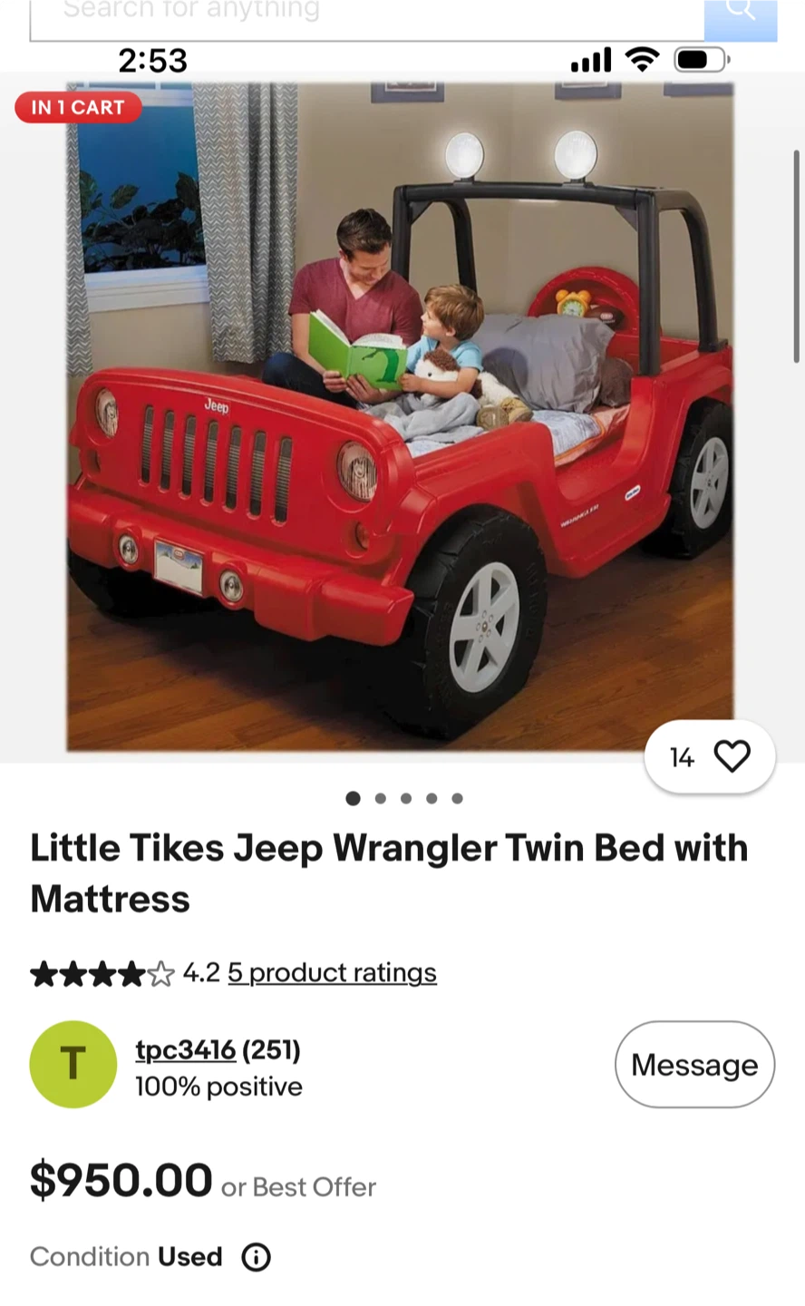 Little Tikes Jeep Wrangler Twin Bed