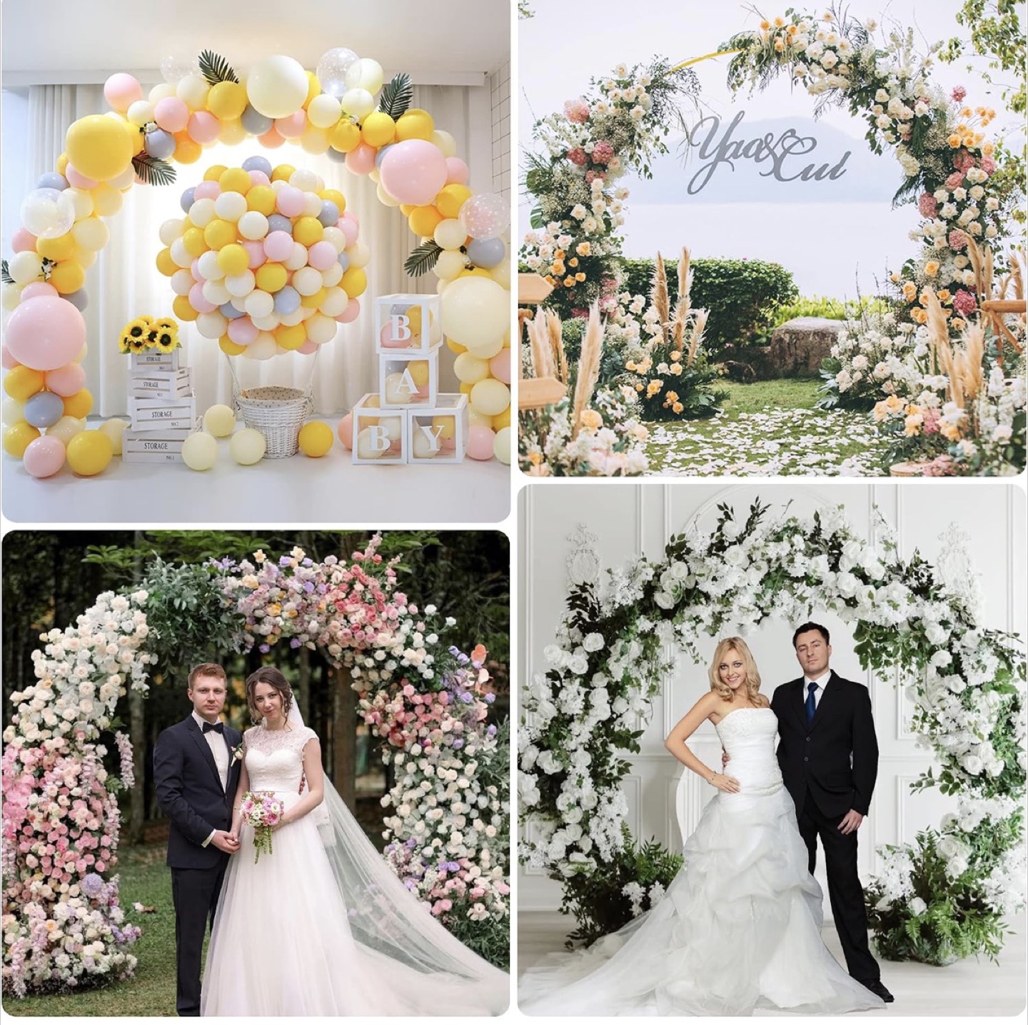 Round Metal Backdrop Stand Gold 7.2ft Circle Arch - photo 3