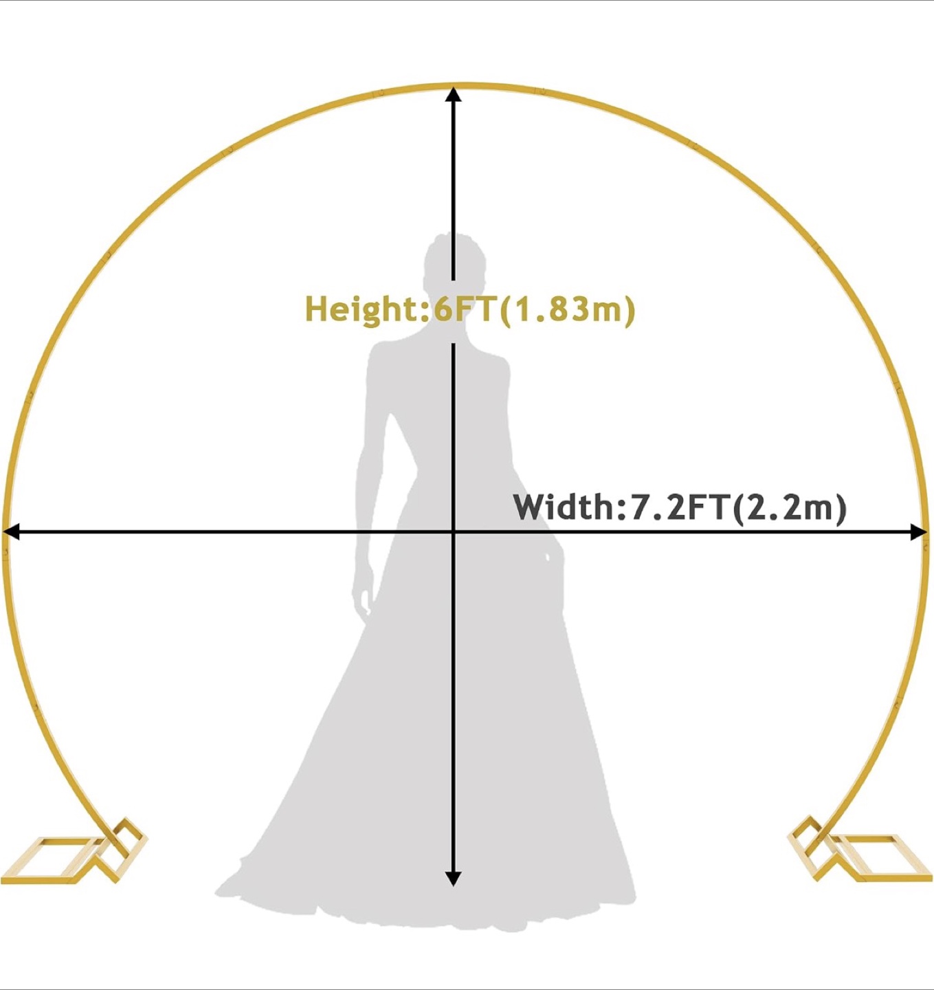 Round Metal Backdrop Stand Gold 7.2ft Circle Arch - photo 2