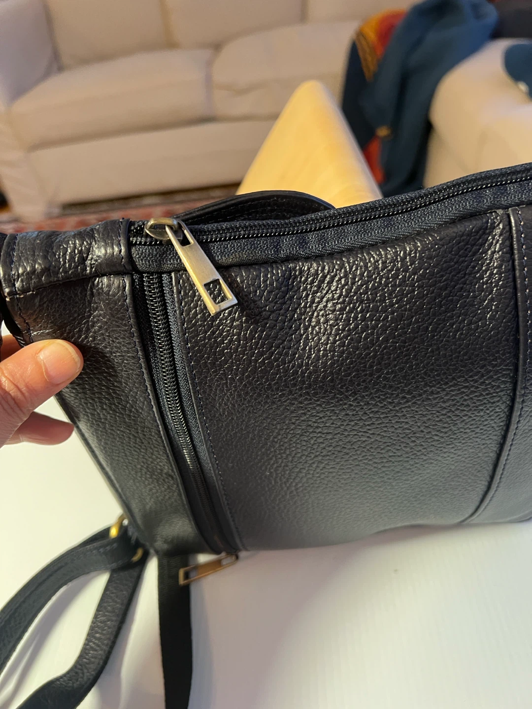 Black Pebble  100 % Genuine Leather Crossbody Bag - photo 4