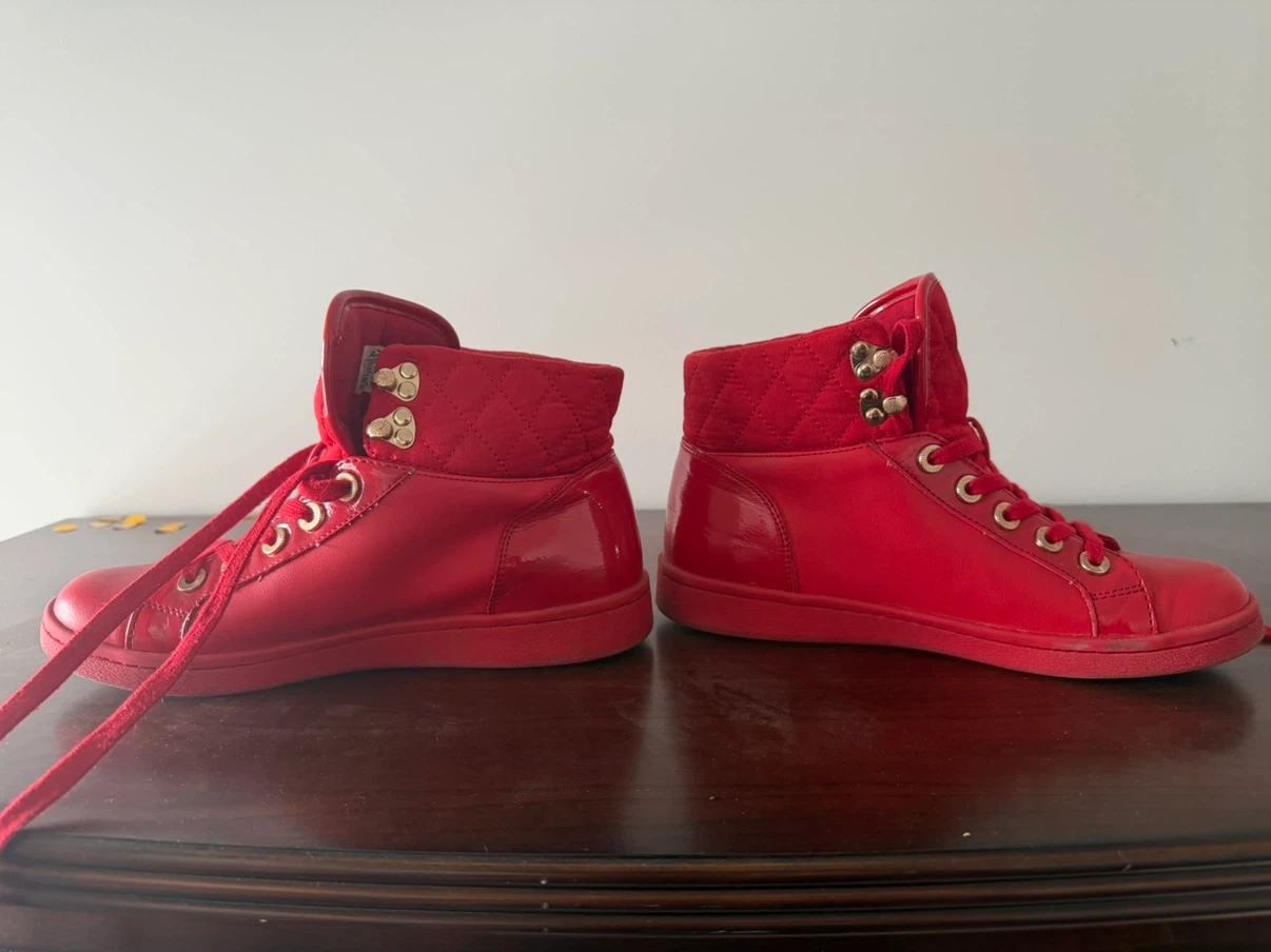 Aldo Red High-Top Sneakers Size 7.5