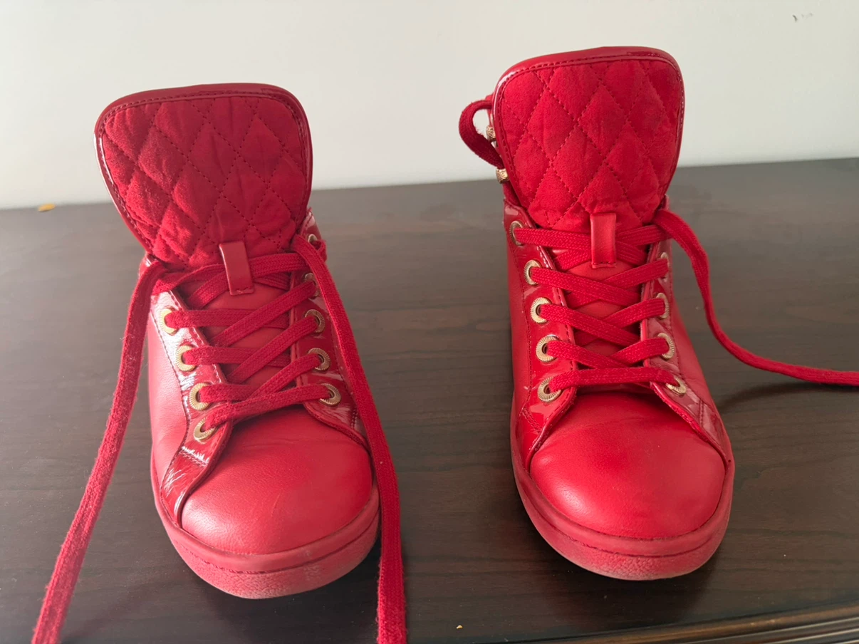 Aldo Red High-Top Sneakers Size 7.5 - photo 2