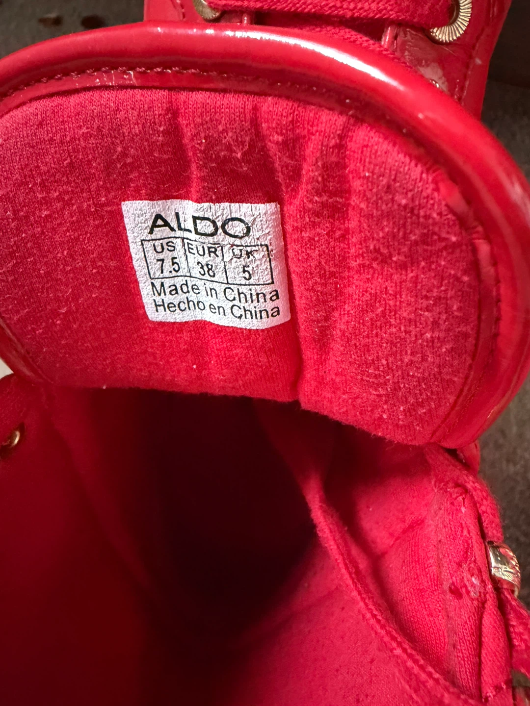 Aldo Red High-Top Sneakers Size 7.5 - photo 4