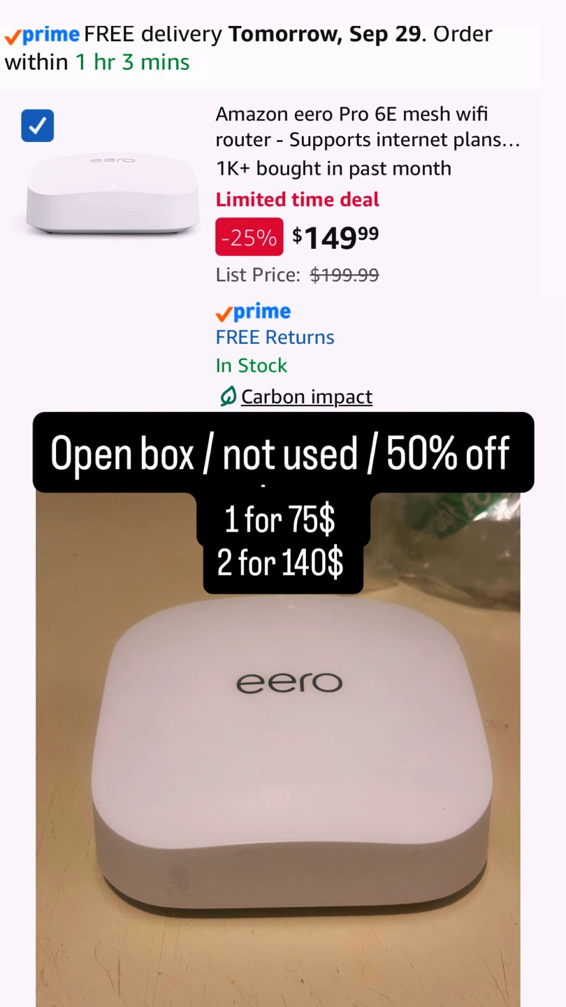 Eero Pro 6E Mesh Wi-Fi Router