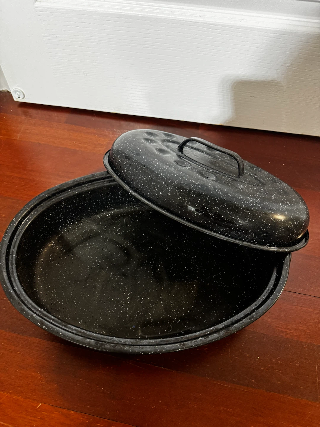 Black Enamel Roasting Pan - photo 2