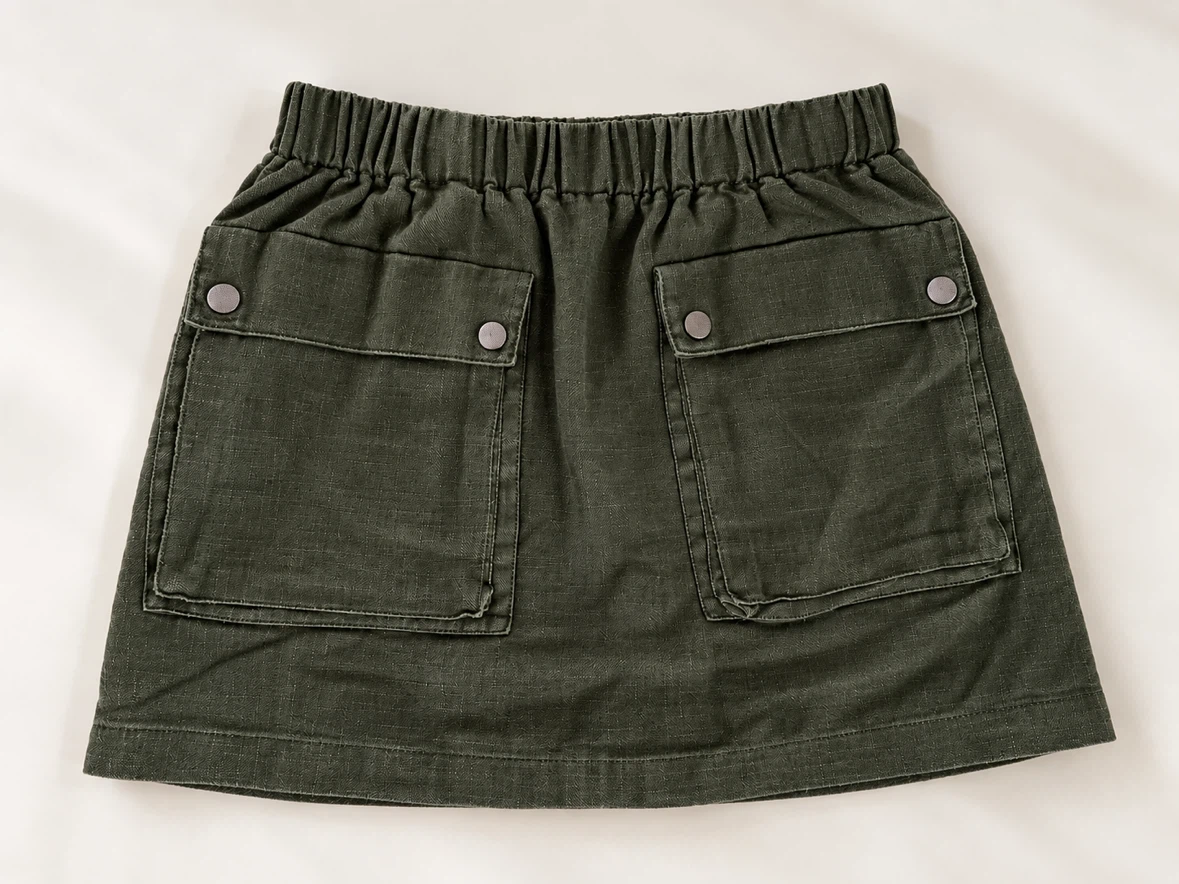 Olive Green Cargo Mini Skirt - free size - photo 2
