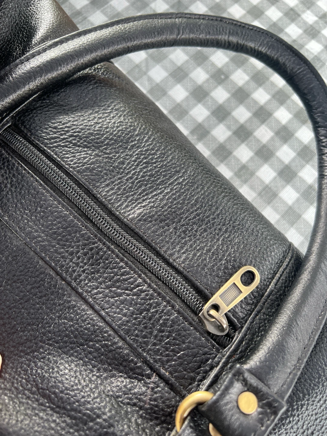 Black  100% Genuine Leather Travel Duffle Bag - photo 4