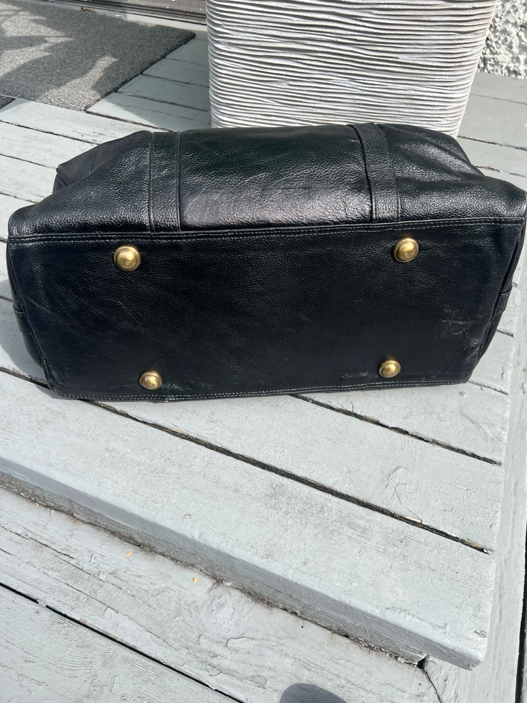 Black  100% Genuine Leather Travel Duffle Bag - photo 5