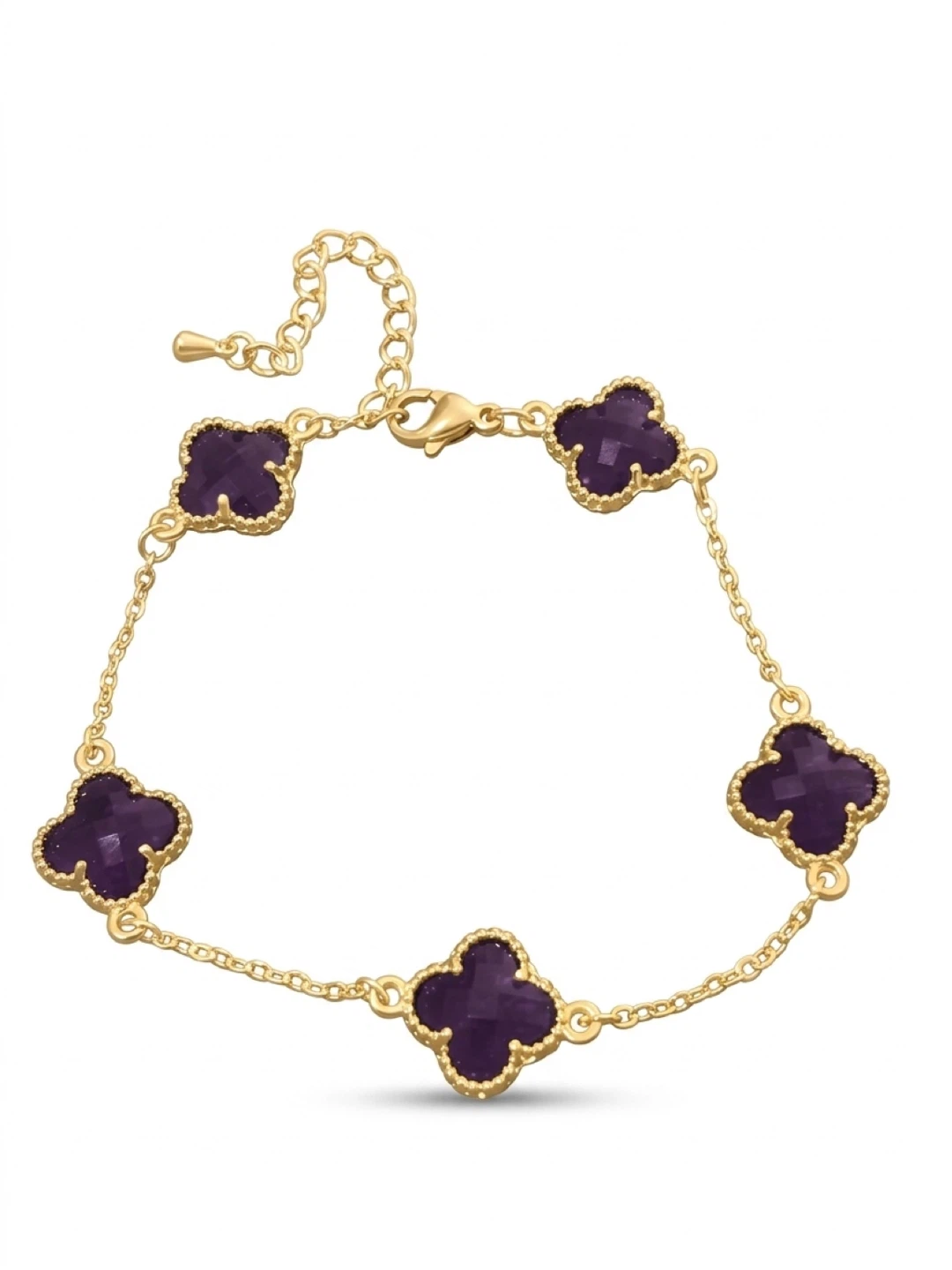 Gold-tone clover motif bracelet
