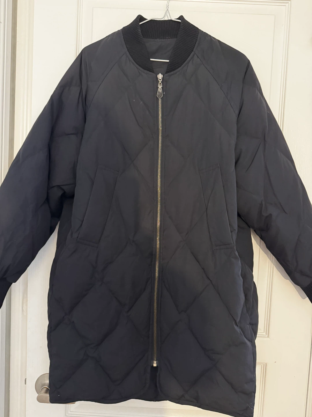 Black Quilted Bomber Jacket