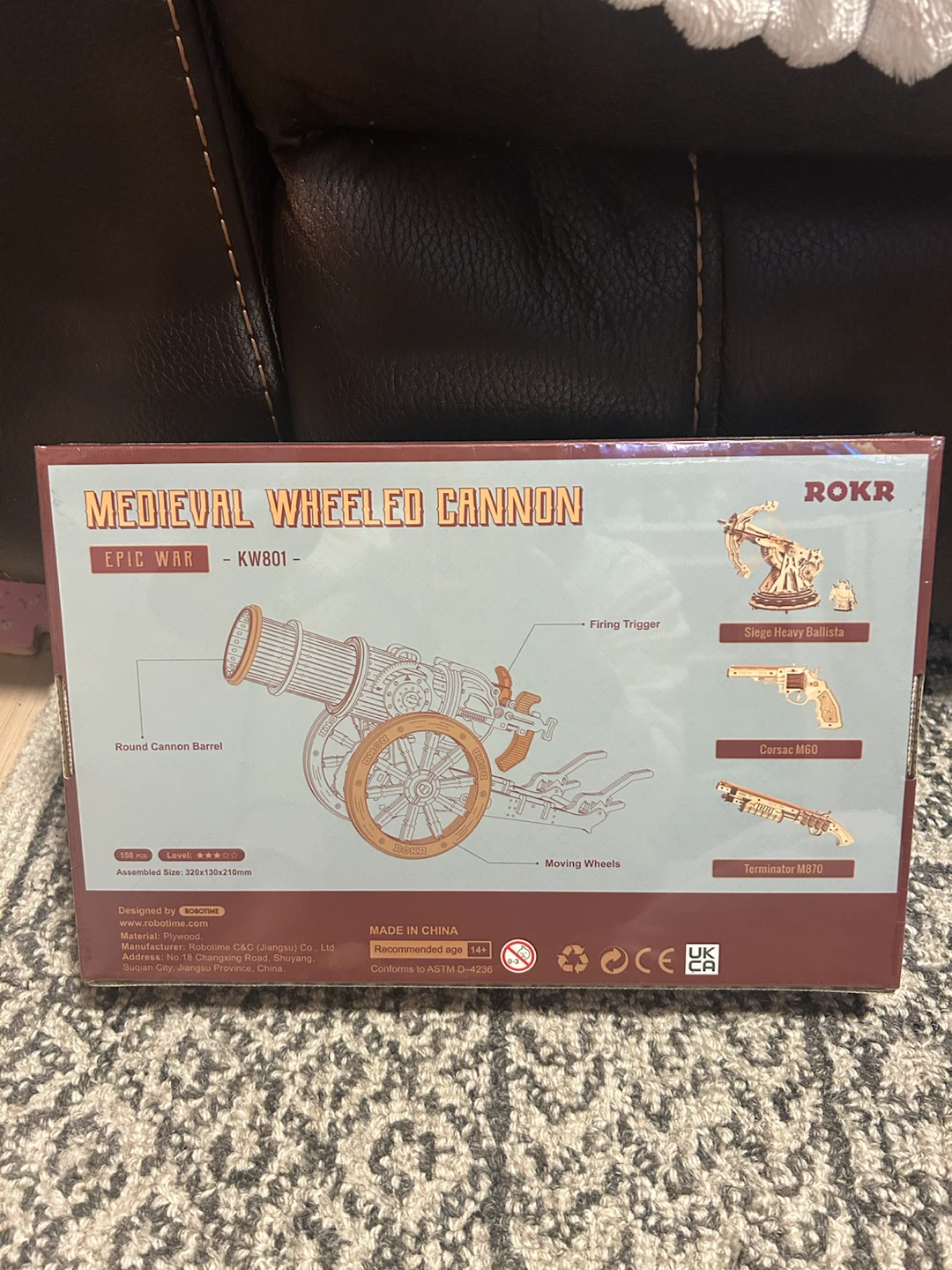 New ROKR 3D Wooden Puzzle Cannon Kit - DIY STEM Christmas Gift - photo 3