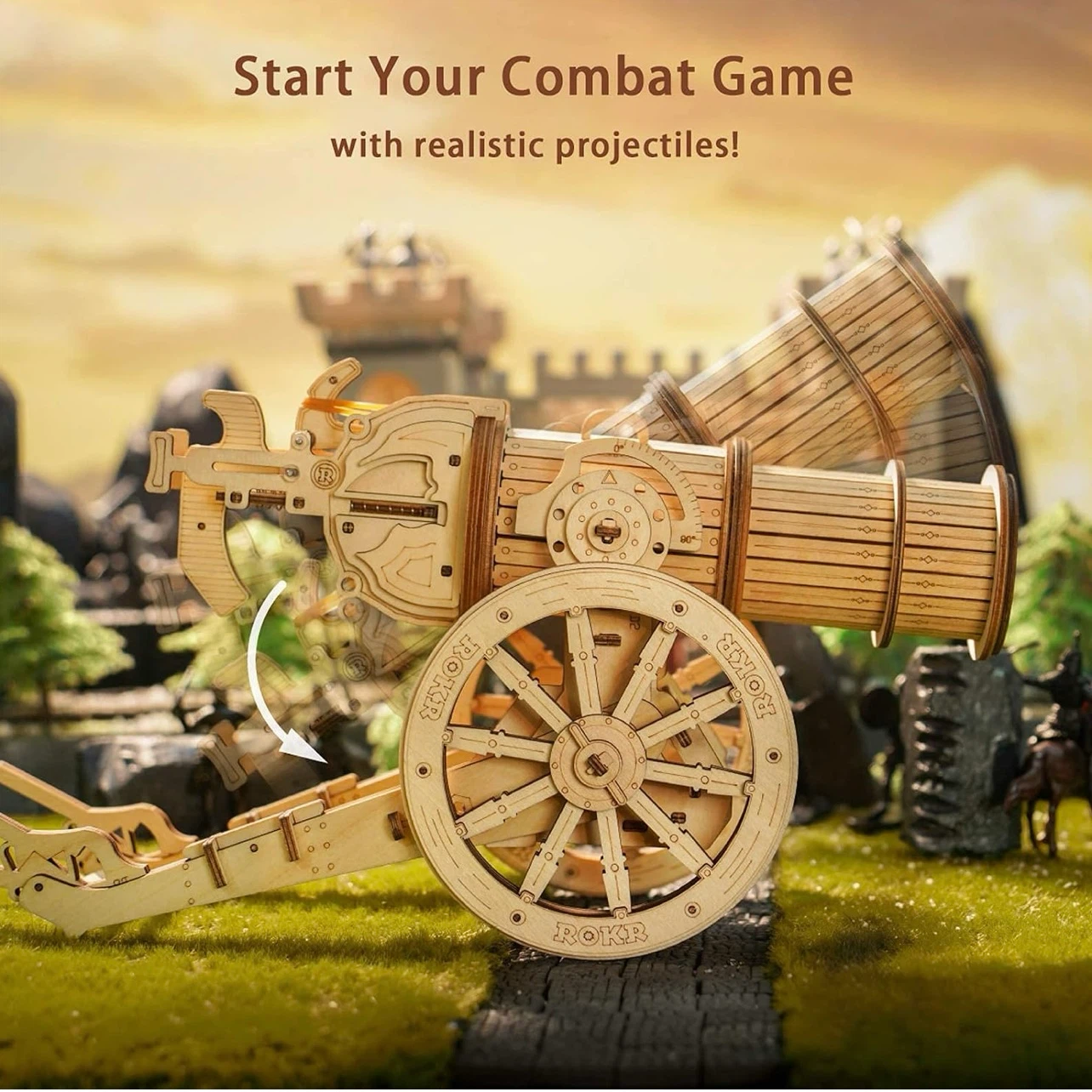 New ROKR 3D Wooden Puzzle Cannon Kit - DIY STEM Christmas Gift - photo 5