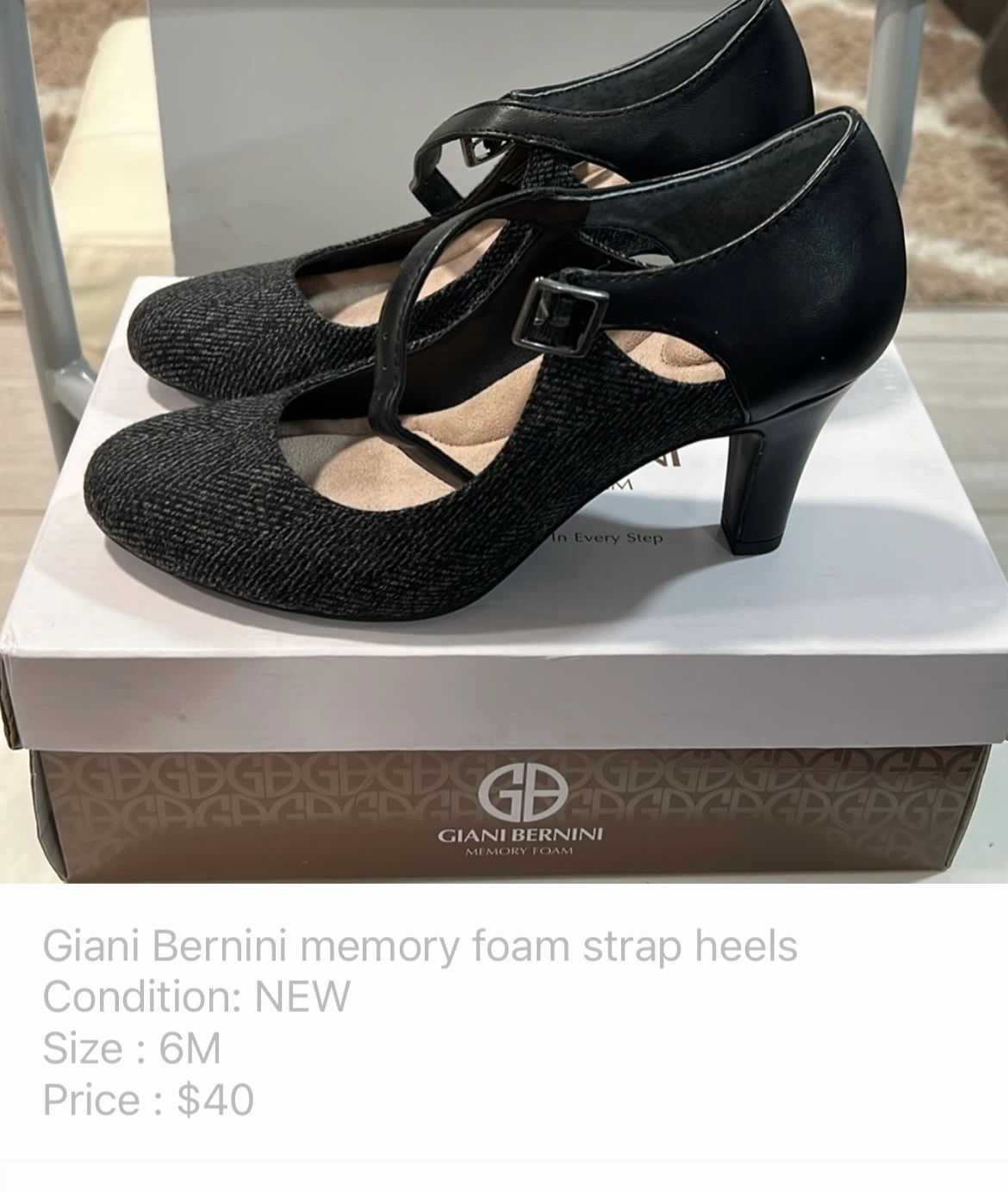 Giani Bernini Memory Foam Strap Heels
