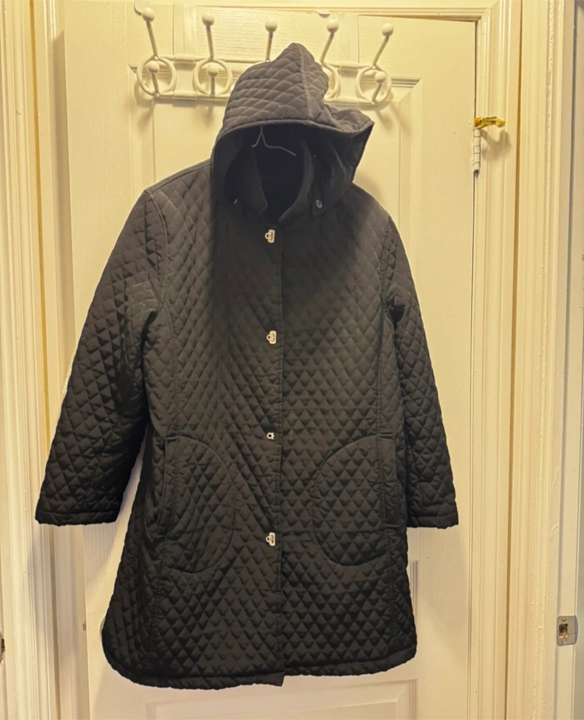 Portrait Black Quilted Coat