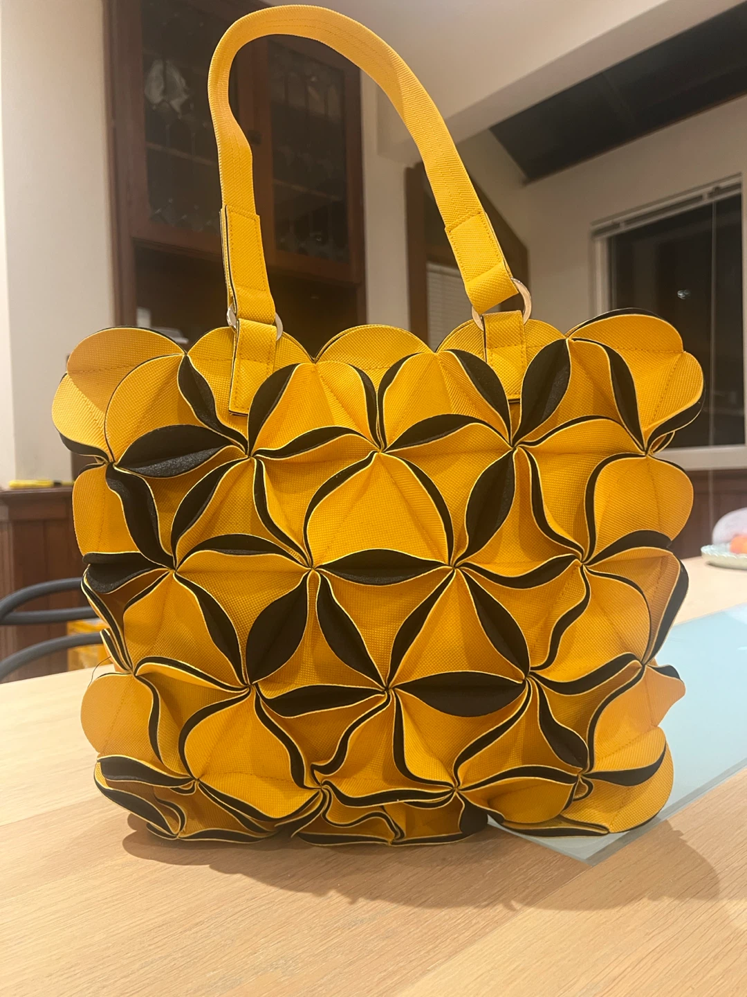Very unique Geometric Pattern Yellow and Black Tote Bag