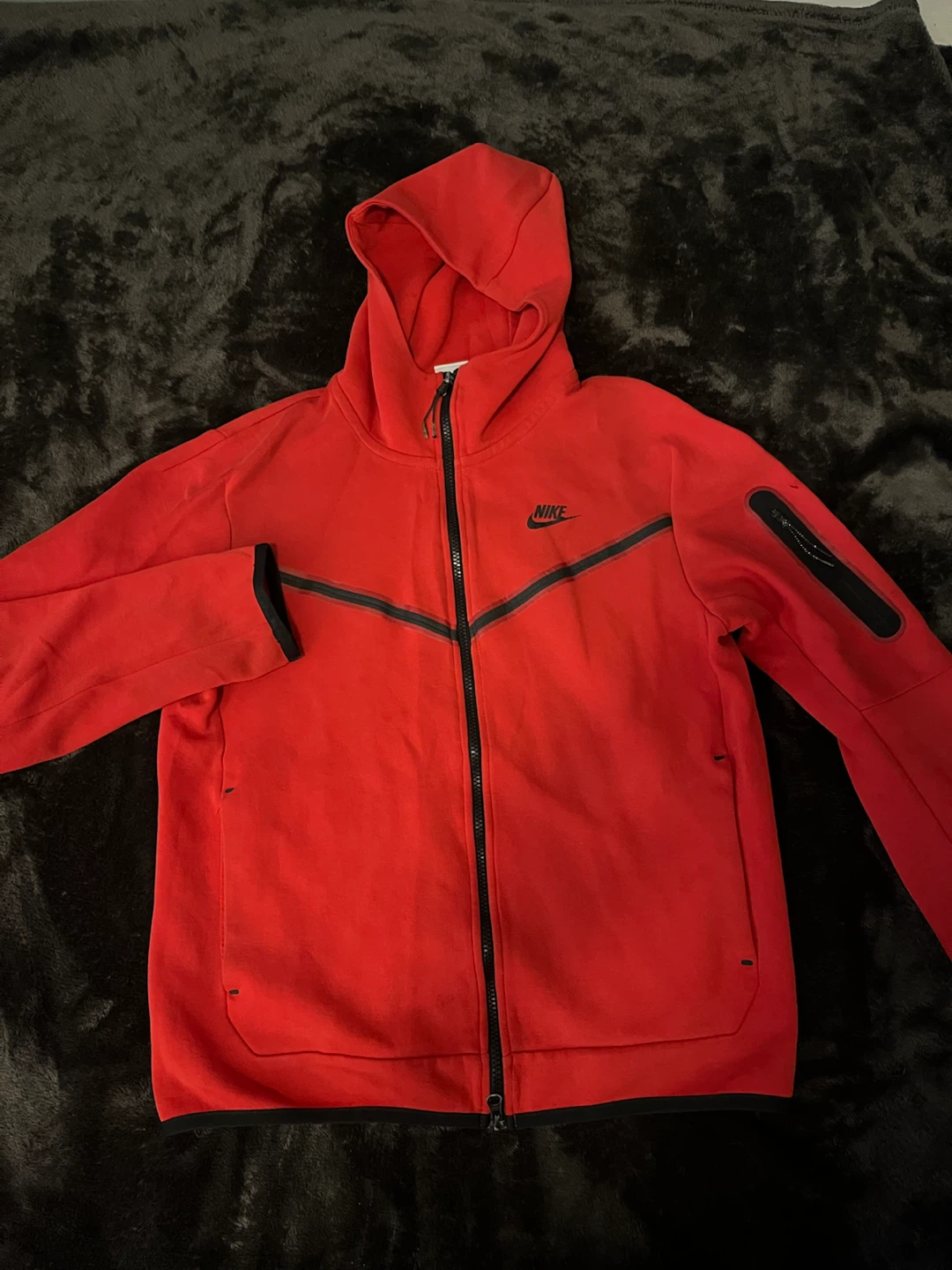 Red Nike Tech Fleece Hoodie