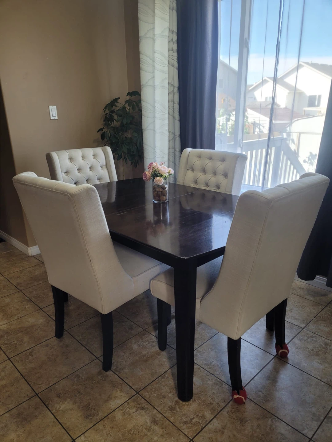 Set of 4 tufted dining chairs, table not included. - photo 4