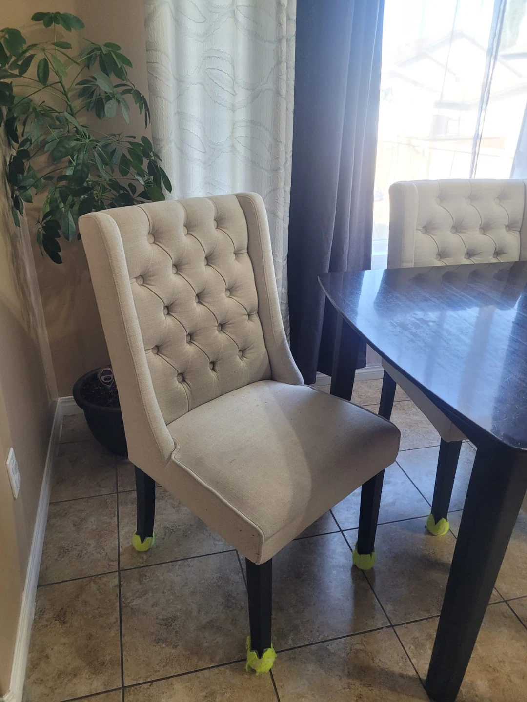 Set of 4 tufted dining chairs, table not included. - photo 5