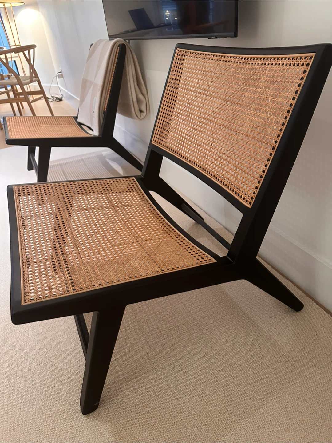 Black Rattan Lounge Chair x2 - photo 2