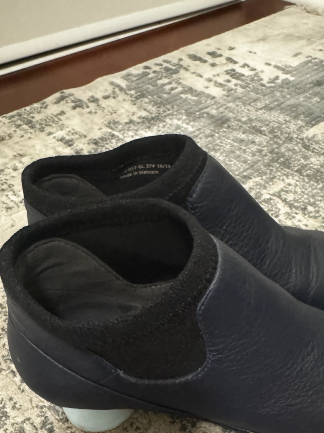 Camper navy leather ankle boots