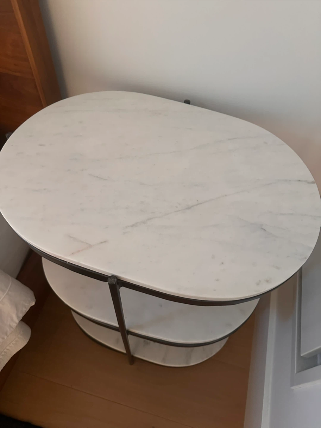 Oval Three-Tier Marble Side Table x2 - photo 2