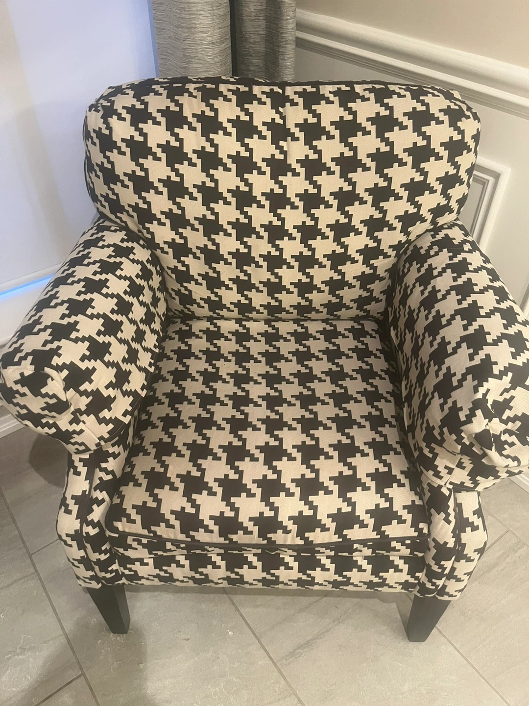 Black and White Houndstooth Armchair