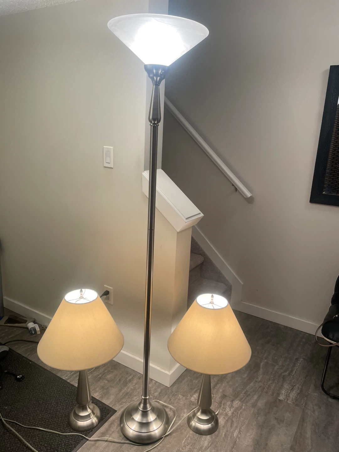 3-Piece Lamp Set with Floor and Table Lamps
