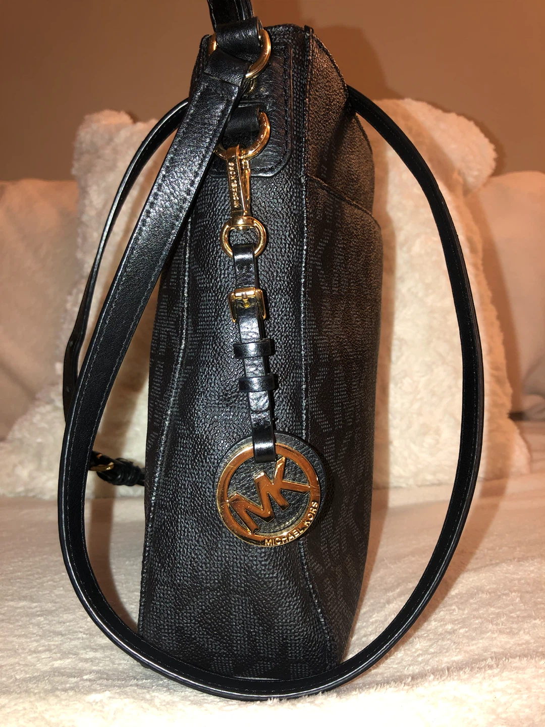 Authentic Michael Kors Black Logo Crossbody Bag New - photo 4