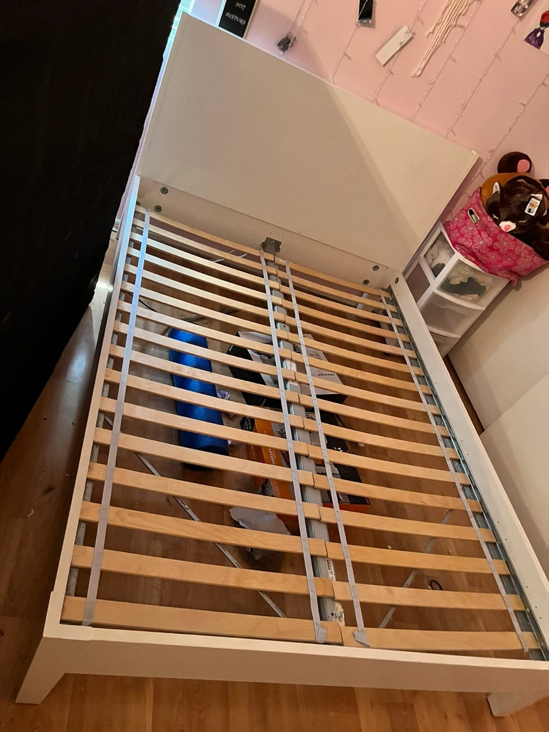 IKEA double size white bed frame