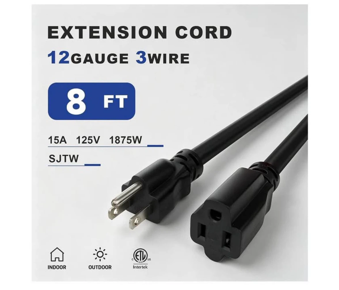 8ft Heavy-Duty Extension Cord - photo 2