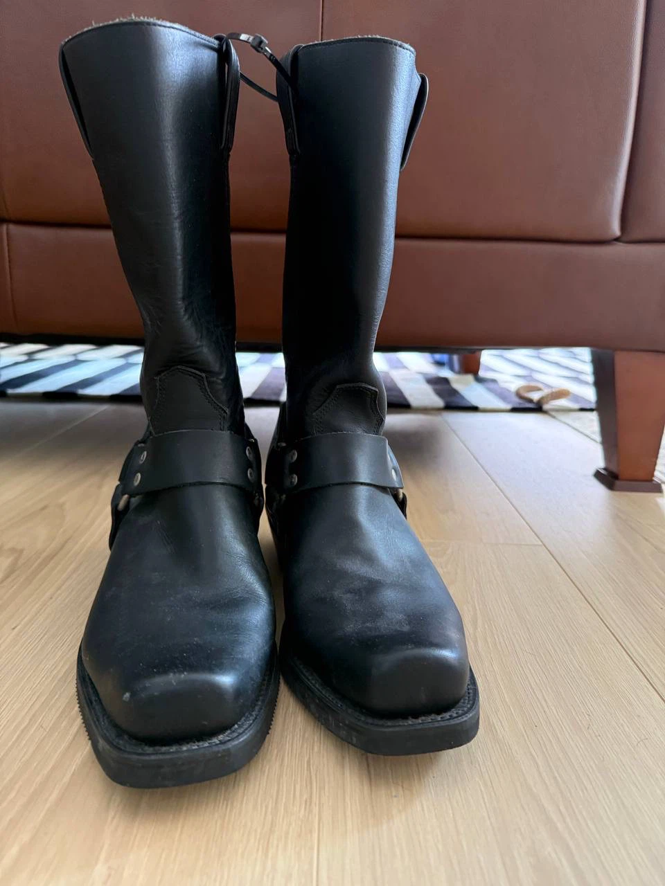 Black Leather Harness Boots - photo 2