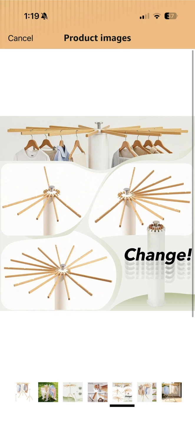 Collapsible Beech Wood Laundry Drying Rack – Like New - photo 4