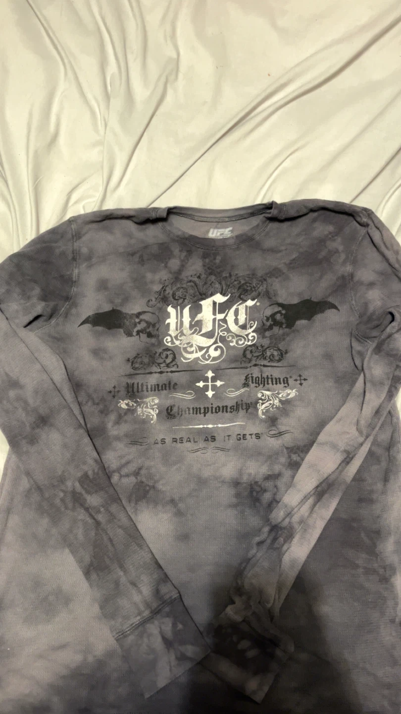 UFC Long Sleeve Waffle Knit Shirt - Grey - XL