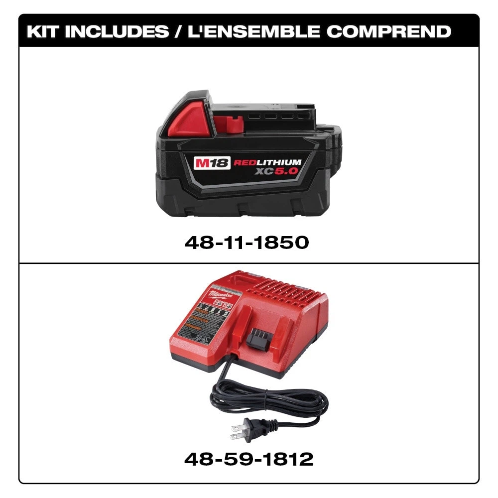 Milwaukee M18 5.0 Ah XC REDLITHIUM Battery with M18/M12 Charger - photo 2