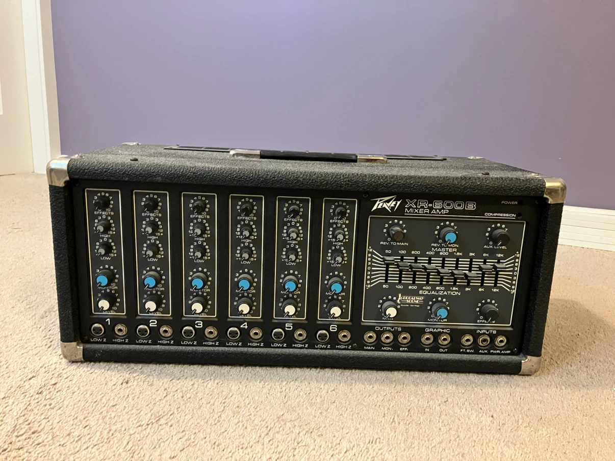 Peavey XR-600B Mixer Amp and 2 PA speakers - photo 2