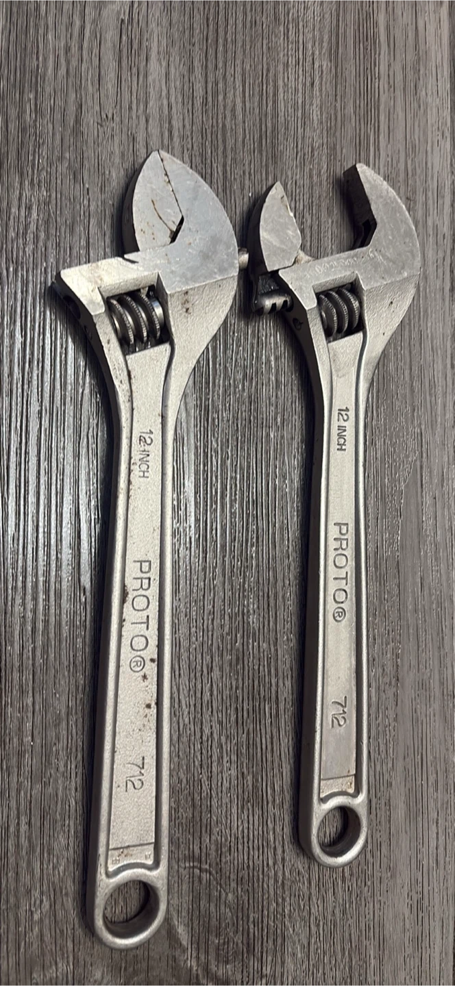 Two Proto 12-Inch Adjustable Wrenches