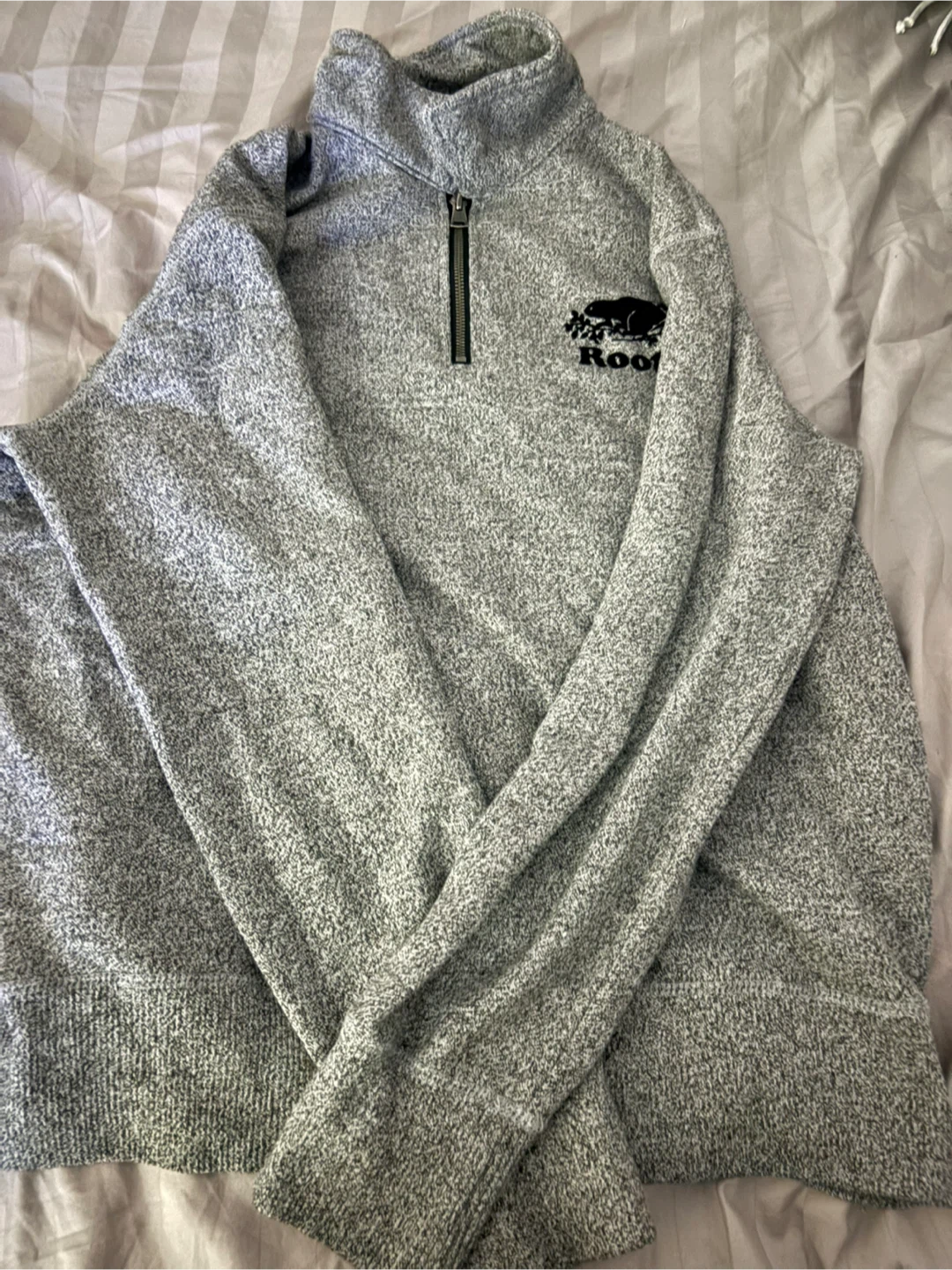 Roots Canada Grey Quarter-Zip Sweater - photo 3