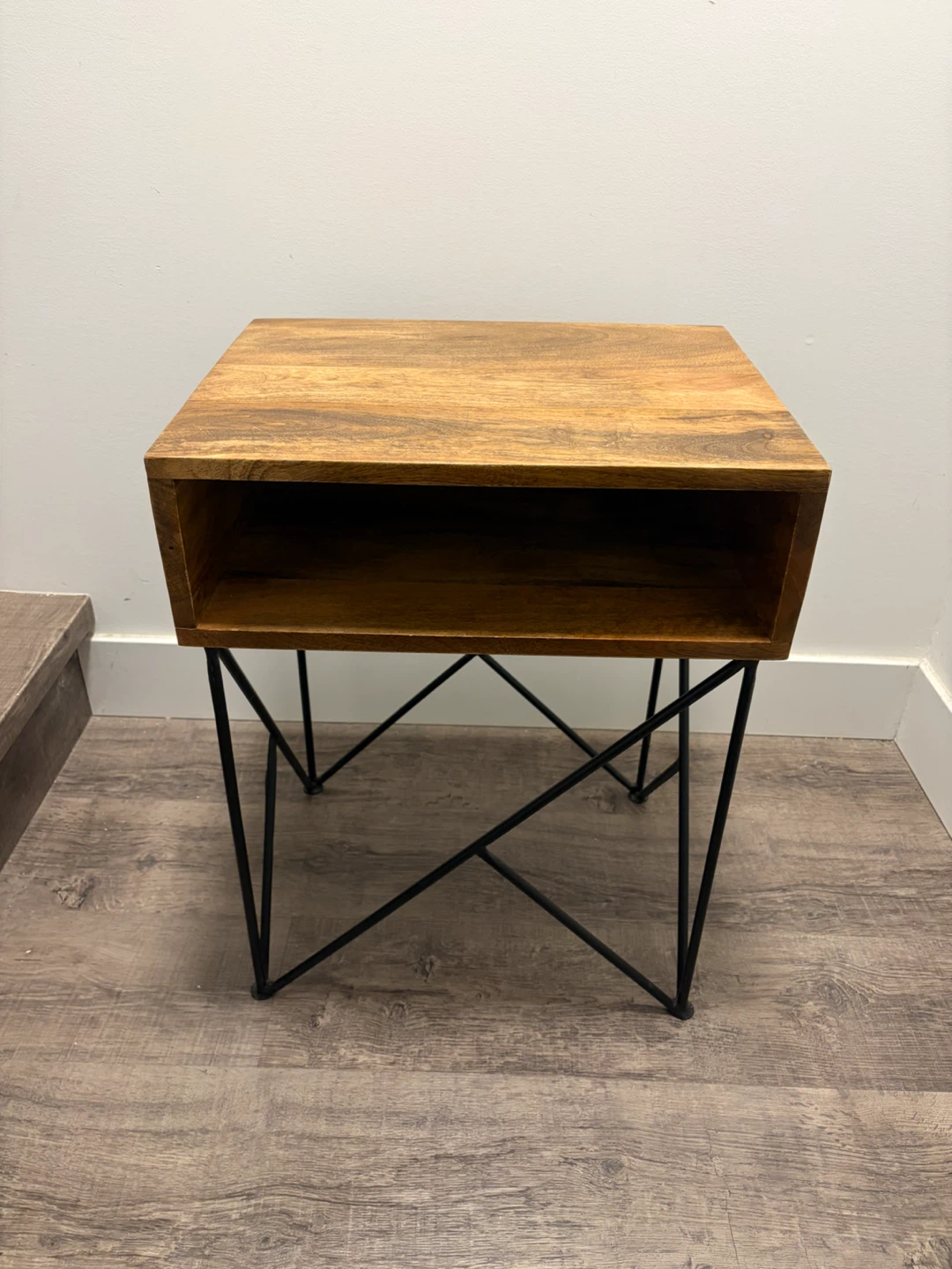 side table in brown