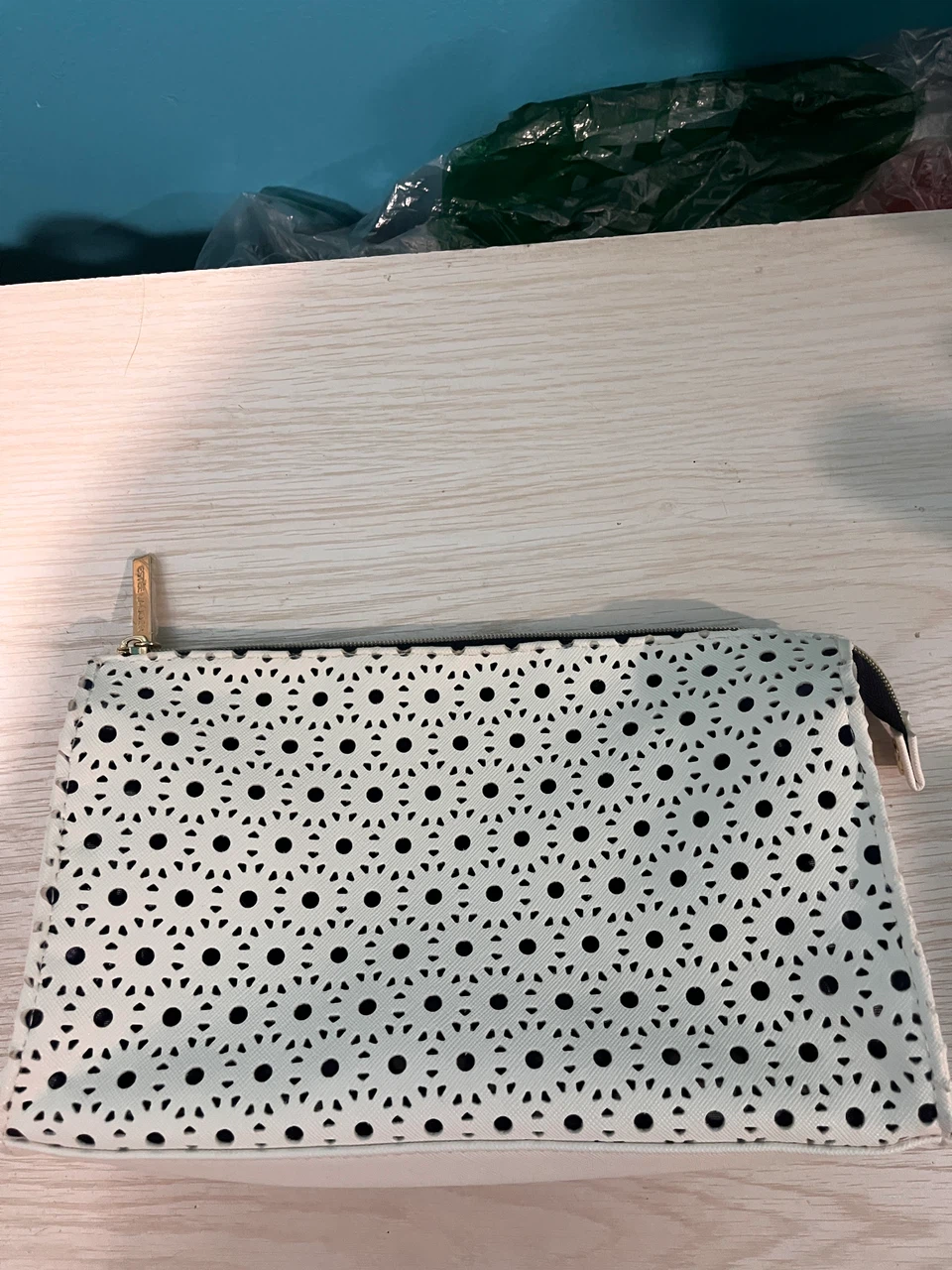 Estee Lauder White Laser Cut Cosmetic Bag