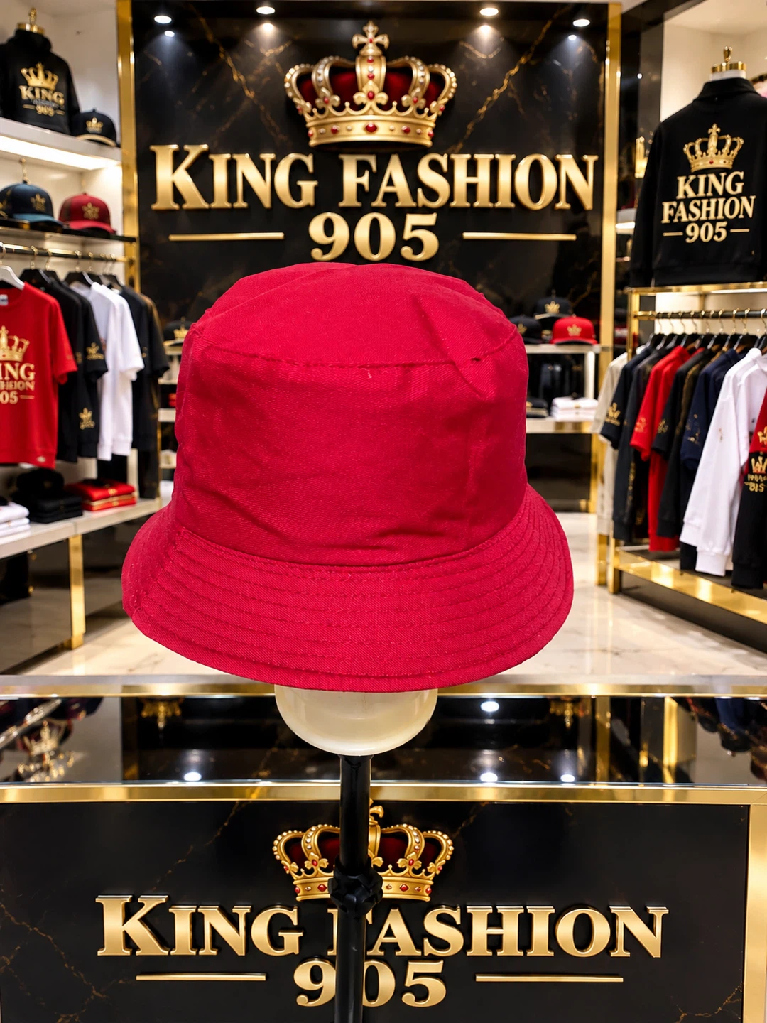 King Fashion 905 Red Bucket Hat