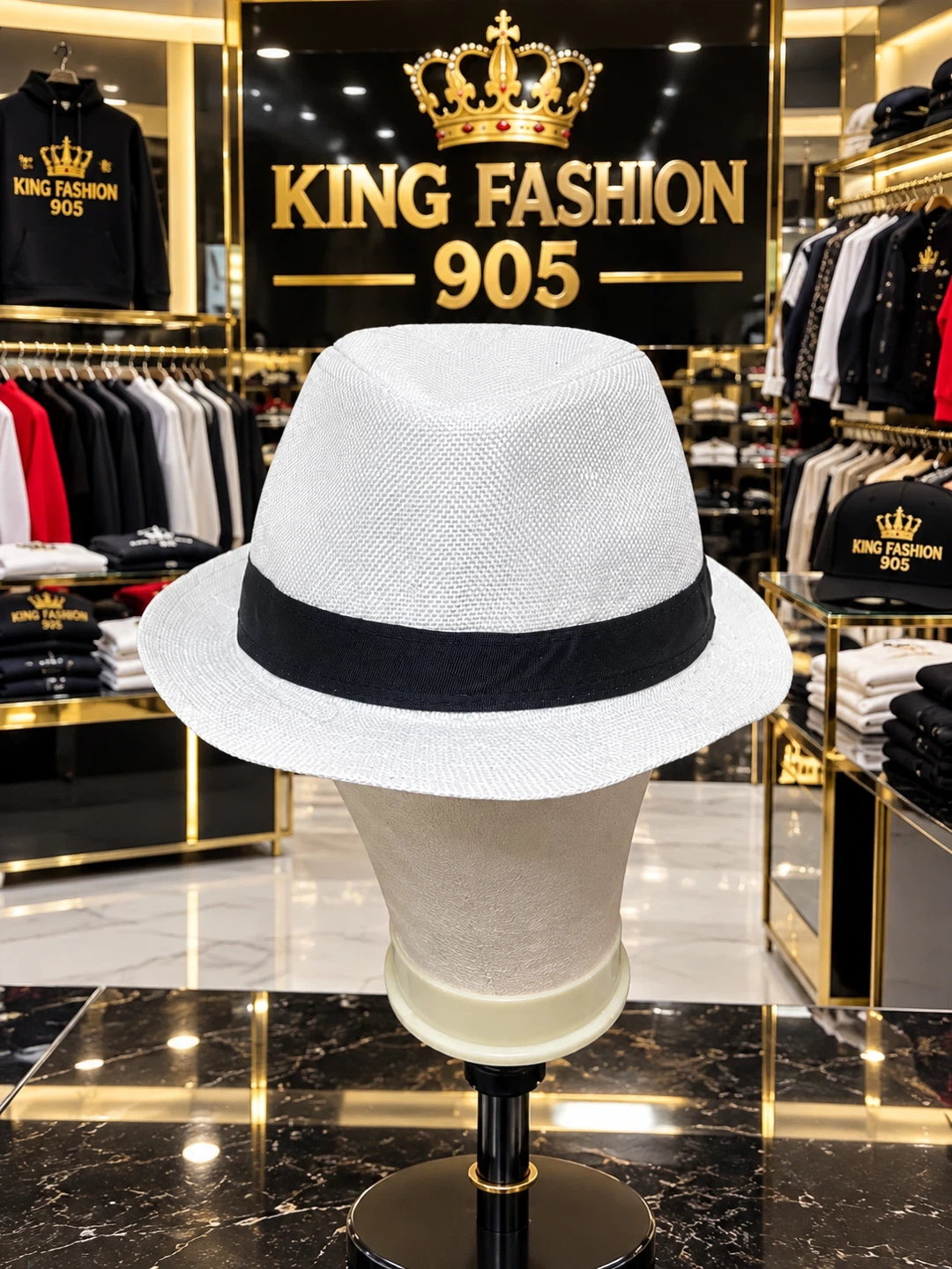 King Fashion 905 White Fedora Hat