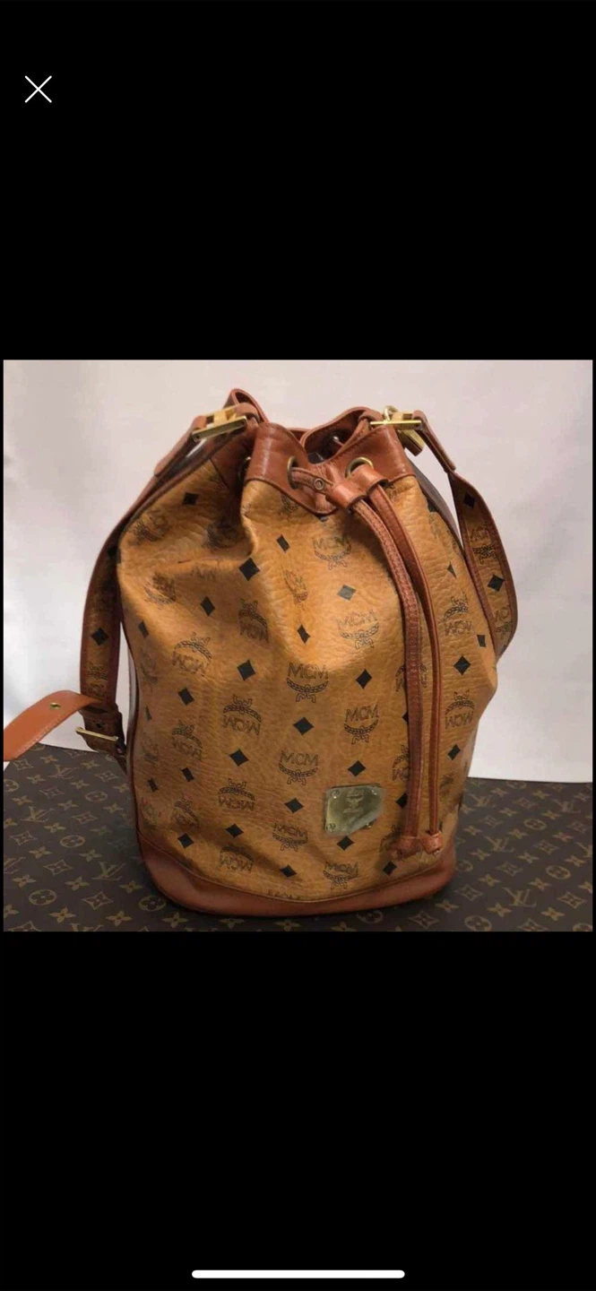 MCM Visetos Drawstring Bucket Bag