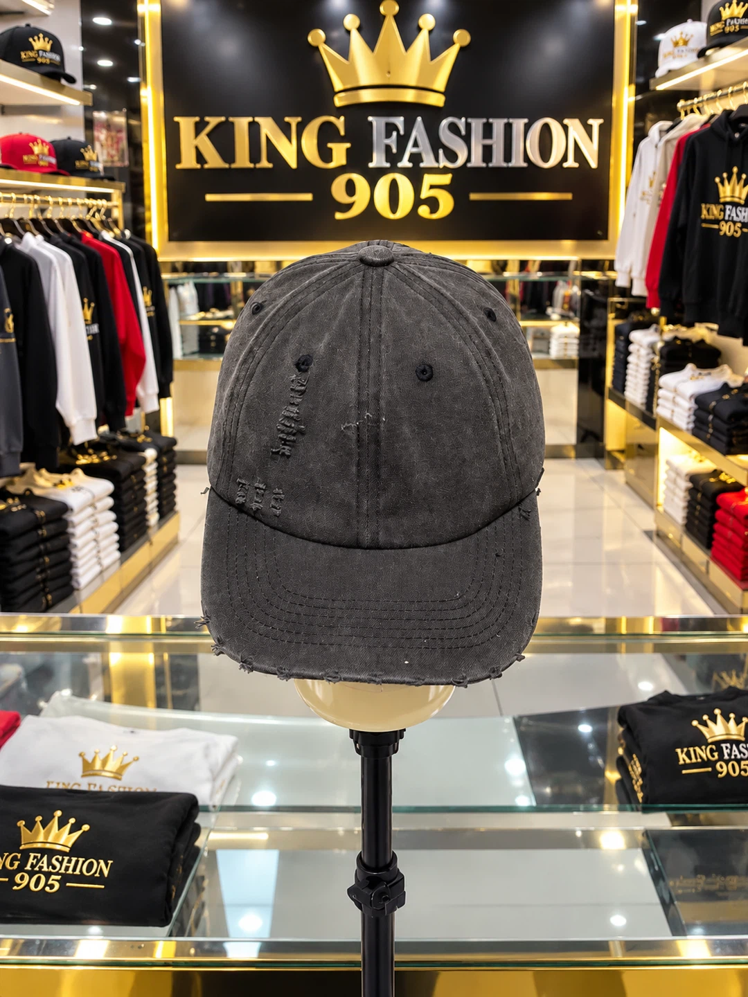 King Fashion 905 Distressed Baseball Cap