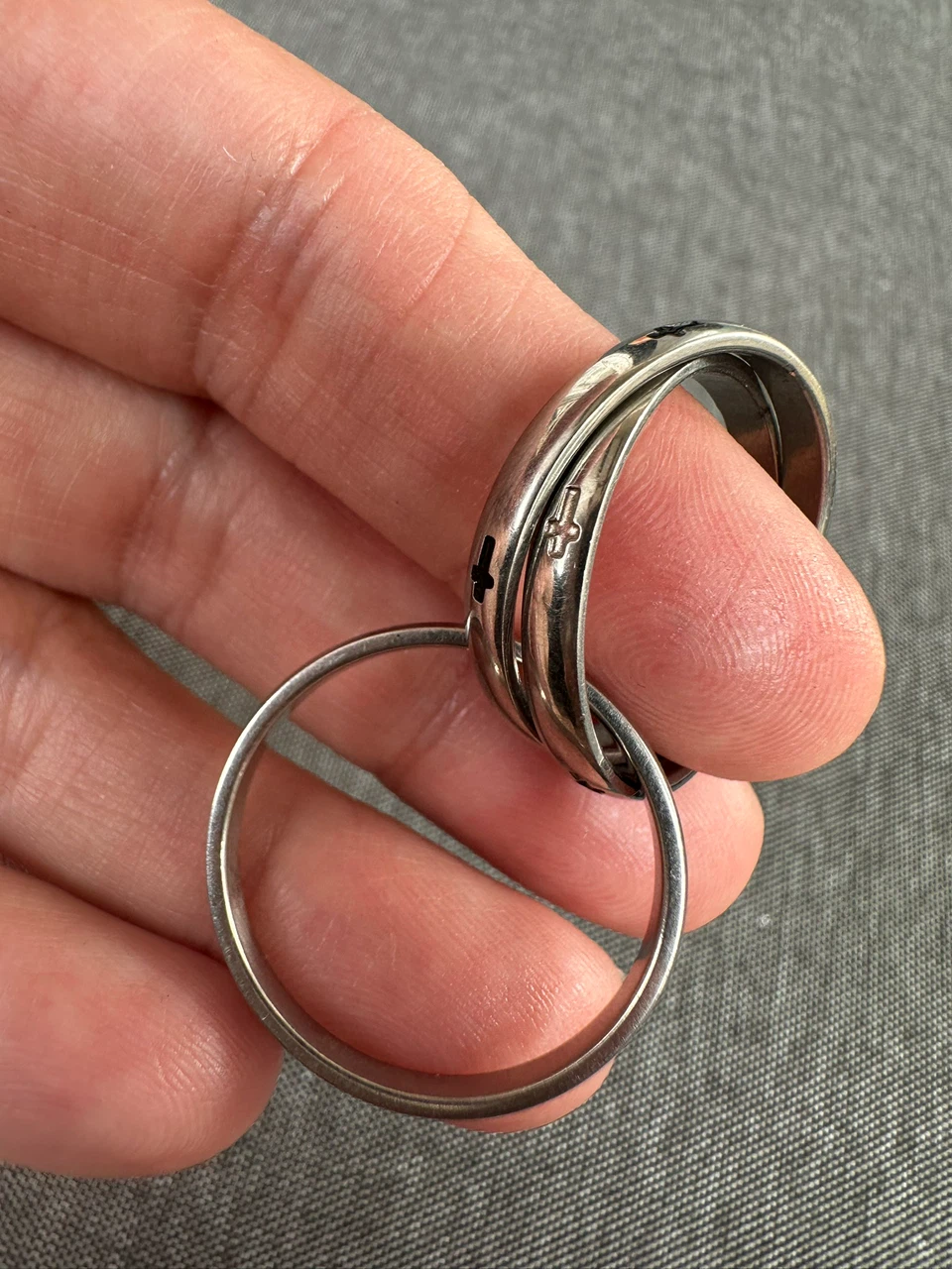 Interlocking Triple Band Cross Ring - photo 5