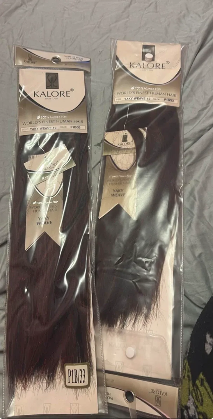 Kalore 100% Human Hair Yaky Weave 12 Inch P1B/33 (2 Pack)