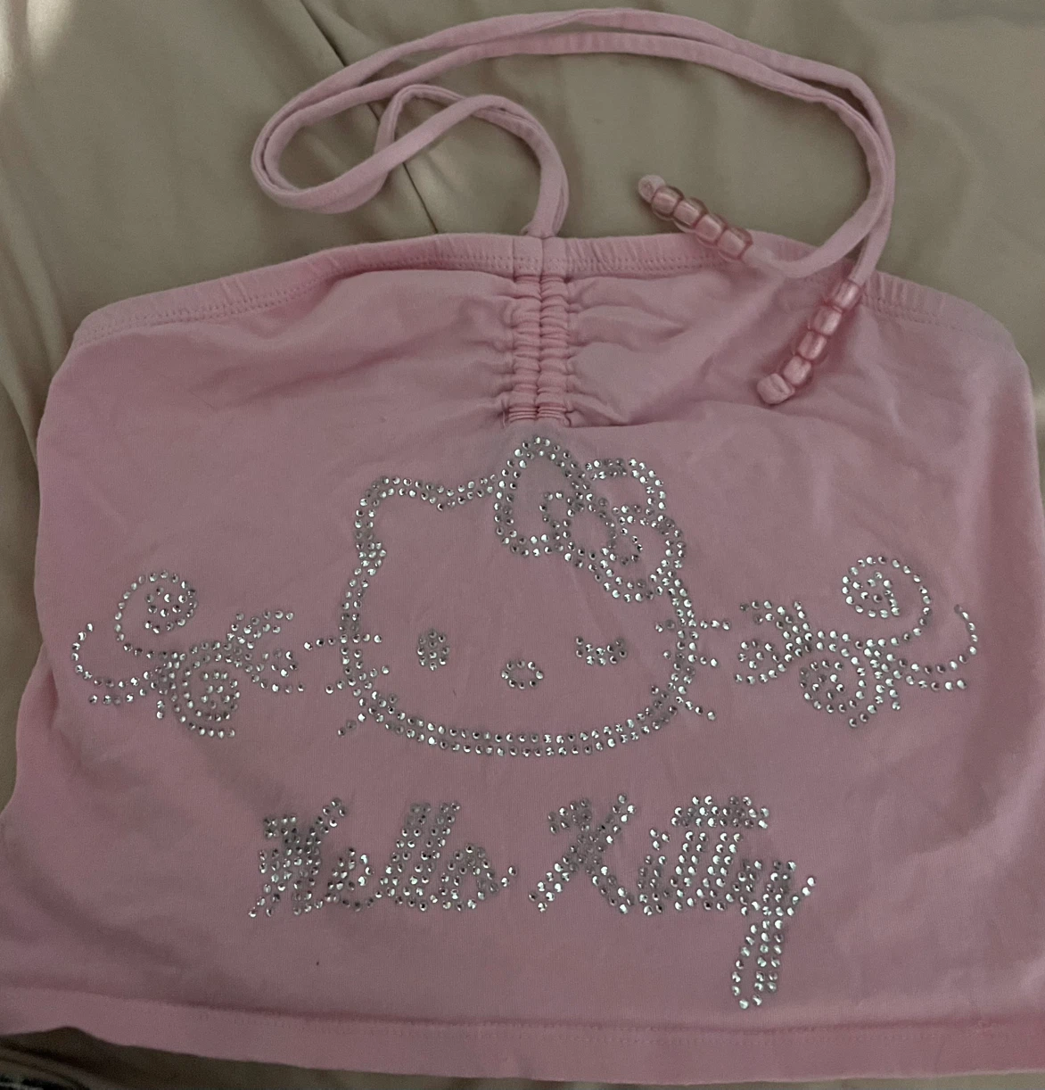 Hello Kitty Rhinestone Pink Halter Top