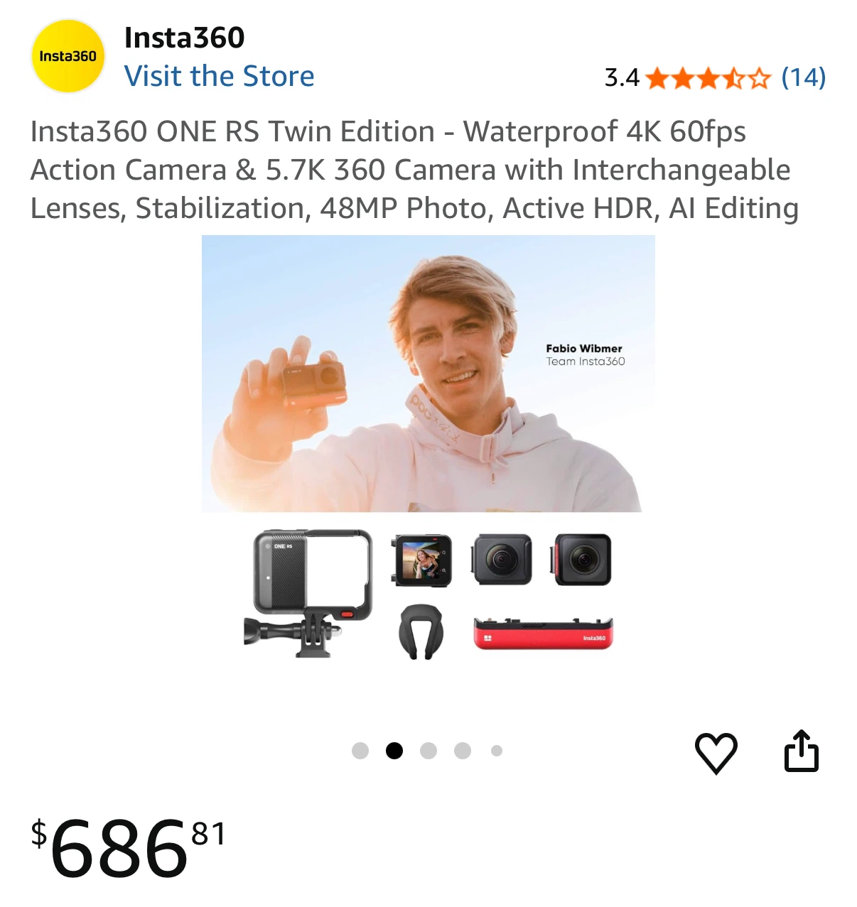 Insta360 ONE RS Twin Edition Action Camera - photo 4