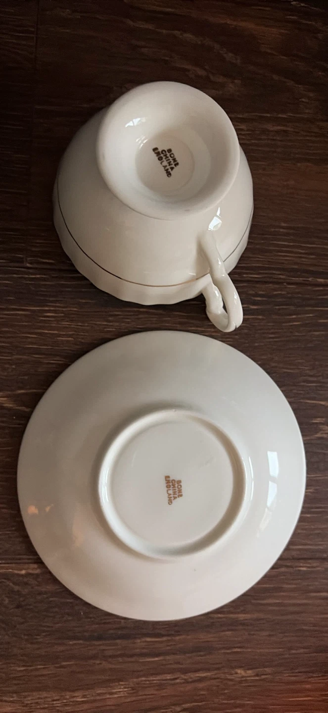 Vintage Bone China England Courting Couple Teacup and Saucer Set - photo 3